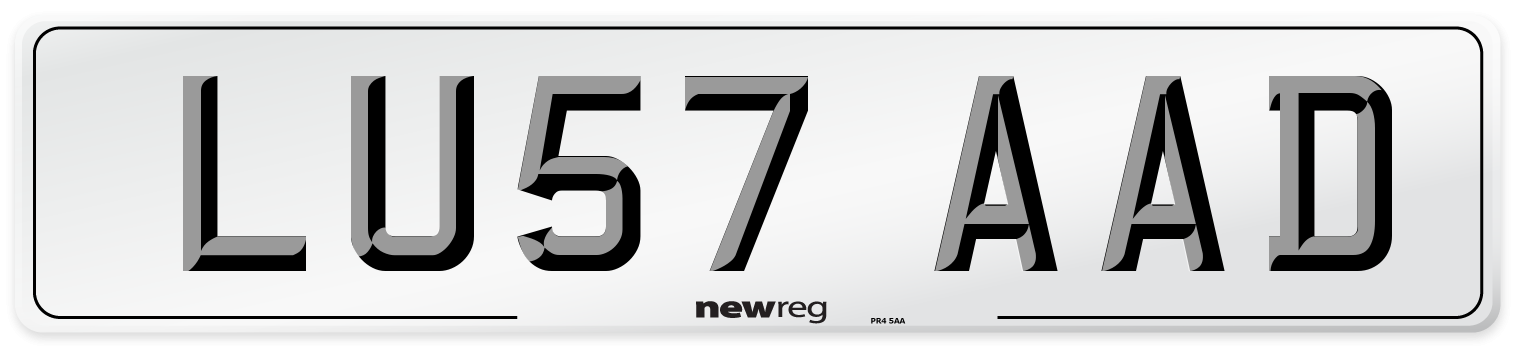 LU57 AAD Number Plate from New Reg